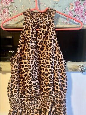 INC International Concepts Leopard-Print Halter Camisole in Brown and Black